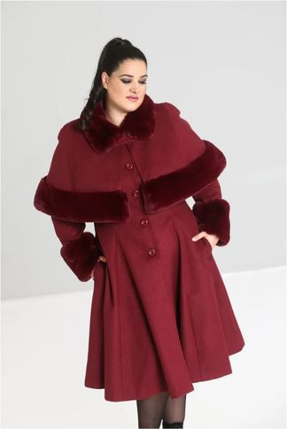 Hell bunny Capulet mantel winterjas Burgundy