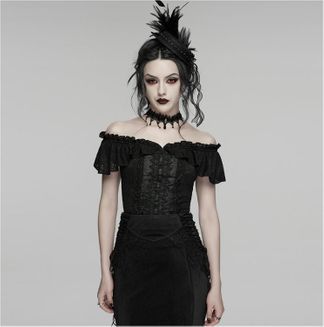 Punkrave WE-1094 Gothic ruffle off shoulder top
