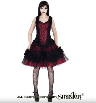 Sinister 964 Cecile lolita gothic mini jurk rood sinister