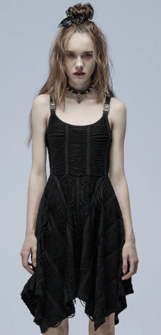 Goth assymetric slip dress