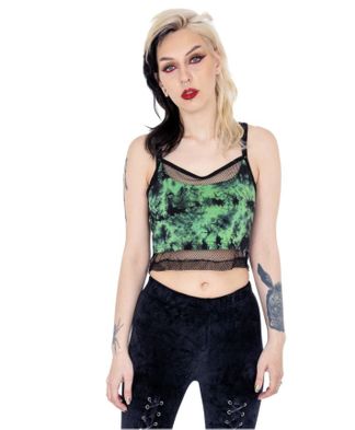 Heartless Danica top zwart/groen tie dye