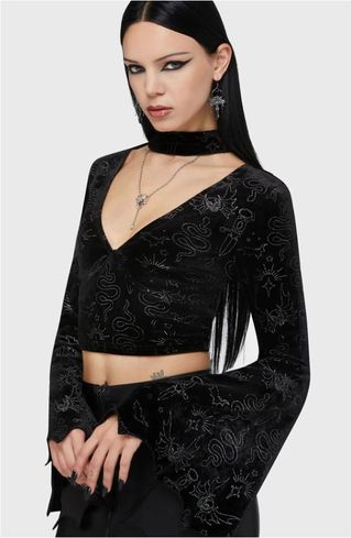 Killstar yours cruelly bat sleeve top
