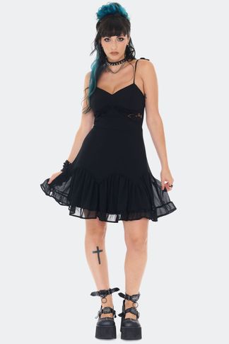 Gothic cami kant midi jurkje