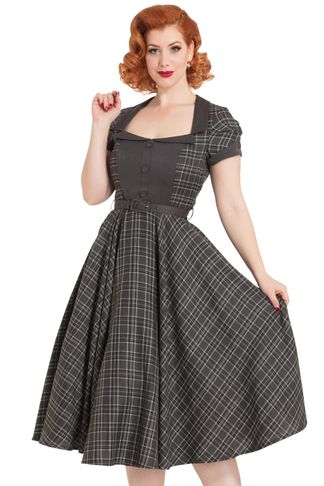 Ella tartan flare dress