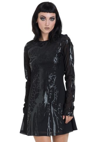 Black Hearted Veins Skater Dress