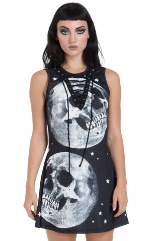 Skull In the Moon Skater Dress