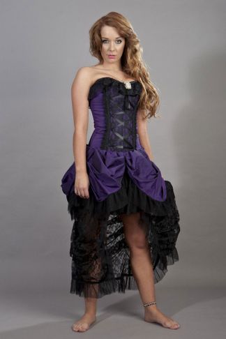 Burleska - Elizabeth corset Dress -  purple taffeta