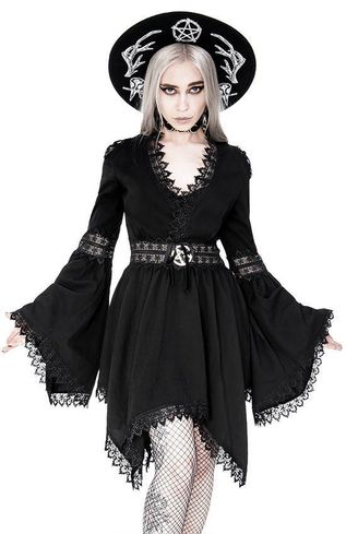 Lace tim spectre tunic gothic dress bell sleeves