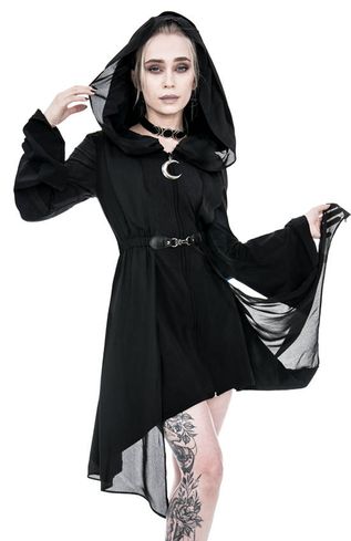 Long hoodie Dark fay floaty coat