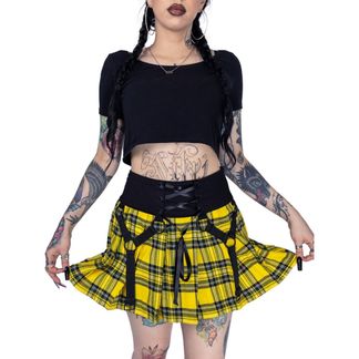 Heartless hesper yellow tartan minirok