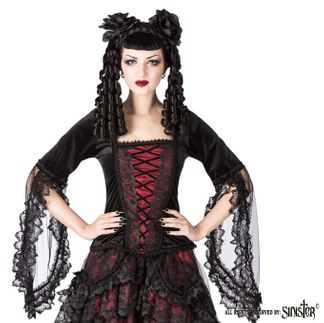 Sinister 1075 Elisabeth Victorian Goth top rood