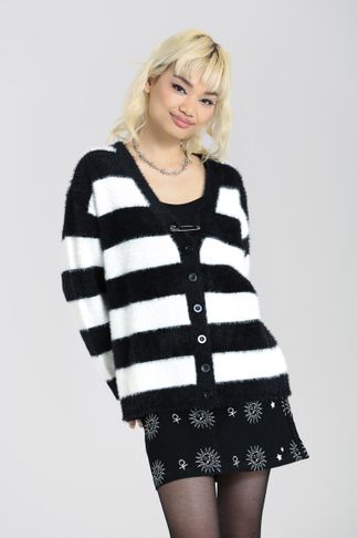 Hell bunny Nevermind cardigan Blk/white