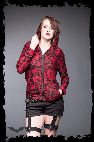 Queen - Red Hooded Skull jacket All Over