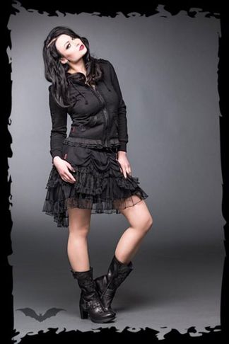 Girls hoodie with lace- Queen of darkness