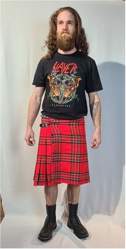 red tartan men kilt
