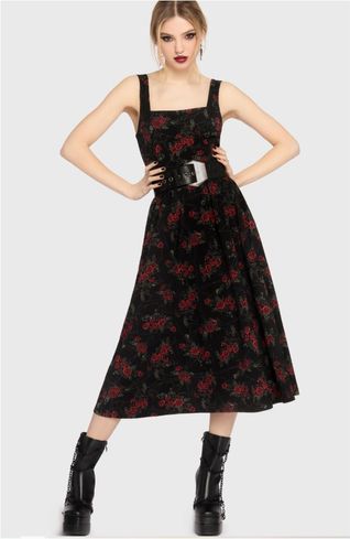 Killstar Poisened rose midi dress