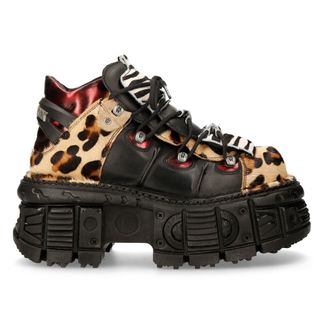 Newrock M-MET014-C1 Leopard & zebra schoen