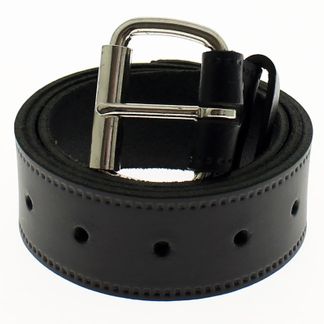 Zwart lederen riem met afneembare gesp buckle