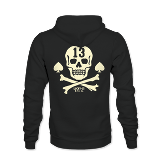 Lucky13 Pirate skull hooded zip sweater