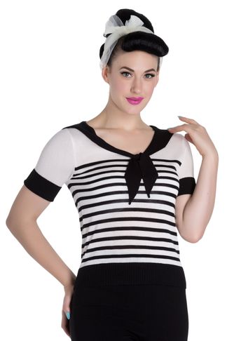 Coco top – Black/white - hellbunny