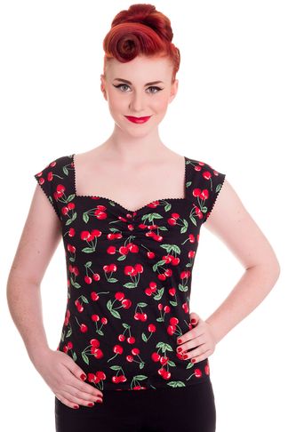 Cherrie Pie Top – Black - Hellbunny