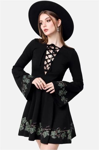 Restyle Tangled vines mini jurk