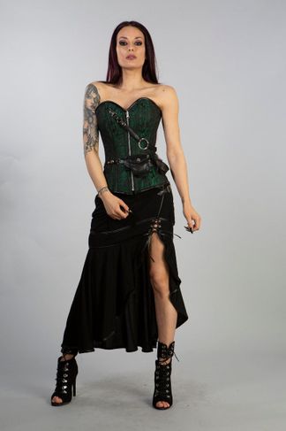 Reversible zip corset groen