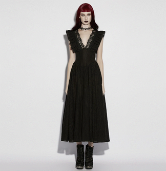 Punkrave OQ-970 Long dress zwart