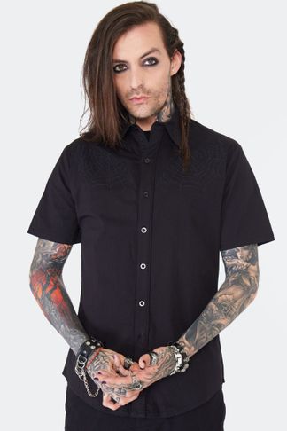 spiderweb (geborduurd) shirt korte mouw