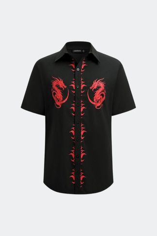 Dragon & flame shirt heren Jawbreaker