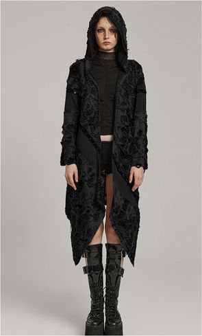 Punkrave wasteland punk decayed coat zwart