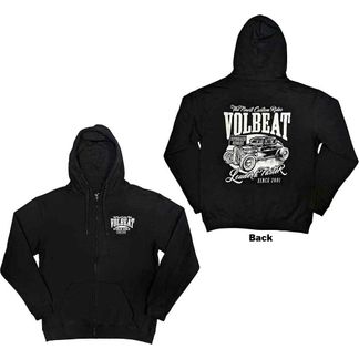 Volbeat Unisex Zipped Hoodie: Louder and Faster (Black) (Back Print)
