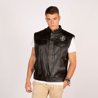 Newrock W-NRLMJ011-S2 Malta leder heren vest