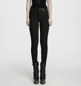 Punkrave Gothic dark pattern broek zwart