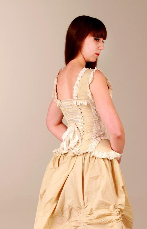 Burleska bovenborst corset Venice cream taffeta - Babashope - 5
