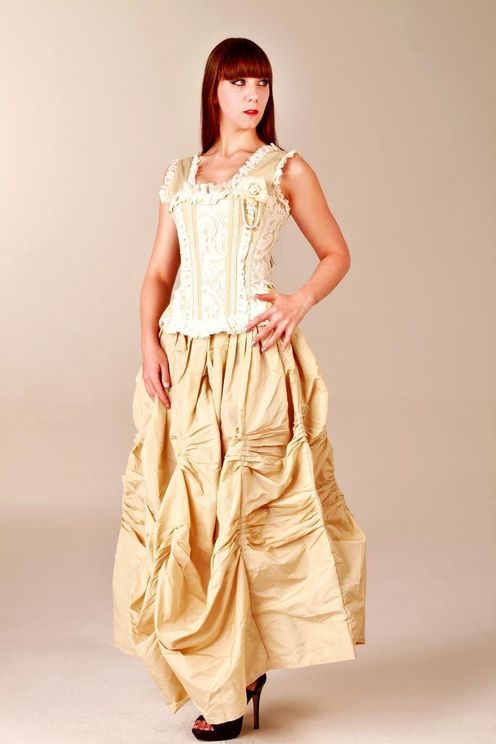 Burleska bovenborst corset Venice cream taffeta - Babashope - 5