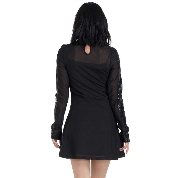 Black Hearted Veins Skater Dress - Babashope - 5