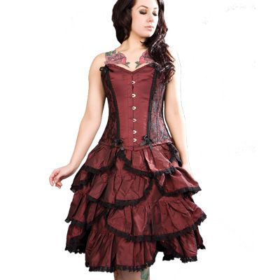 Moulin Rouge - skirt - Burgundy - Taffeta - Burleska - Babashope - 3