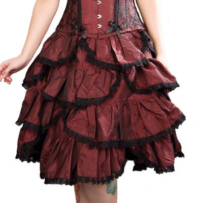 Moulin Rouge - skirt - Burgundy - Taffeta - Burleska - Babashope - 3