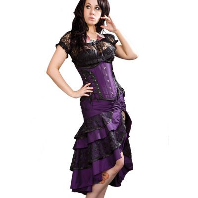 Pin Up - skirt - Purple/Taffeta - Burleska - Babashope - 3