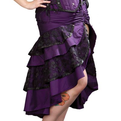 Pin Up - skirt - Purple/Taffeta - Burleska - Babashope - 3