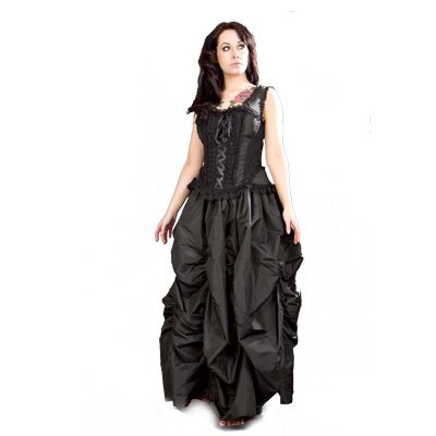 Jasmin - Overbust - Black - Taffeta - Burleska - Babashope - 4