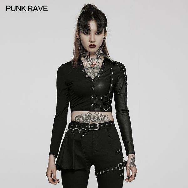 Punk rave Double trap pullover top - Babashope - 5