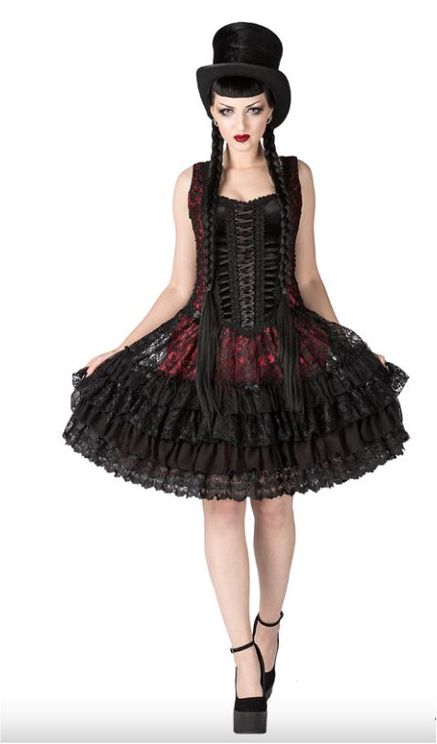 Valentina Dress 1041 Zwart-Bordeaux - Babashope - 3