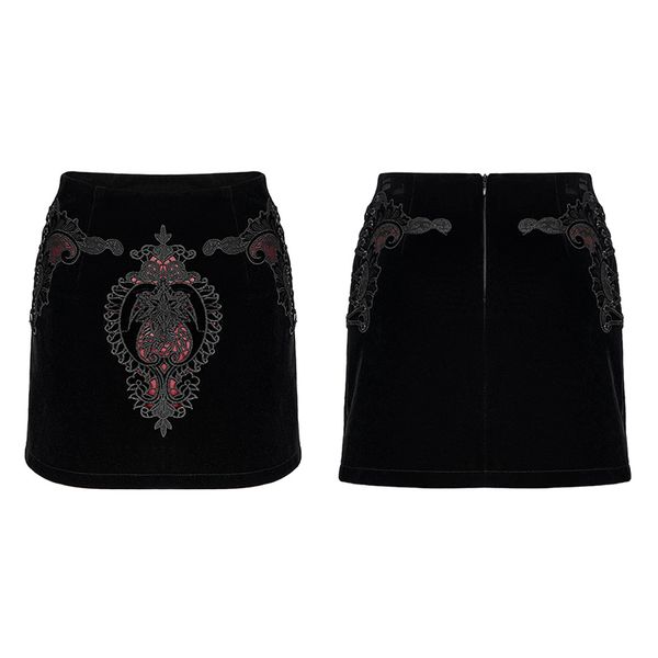 Punk rave appliqué rokje gothic - Babashope - 5
