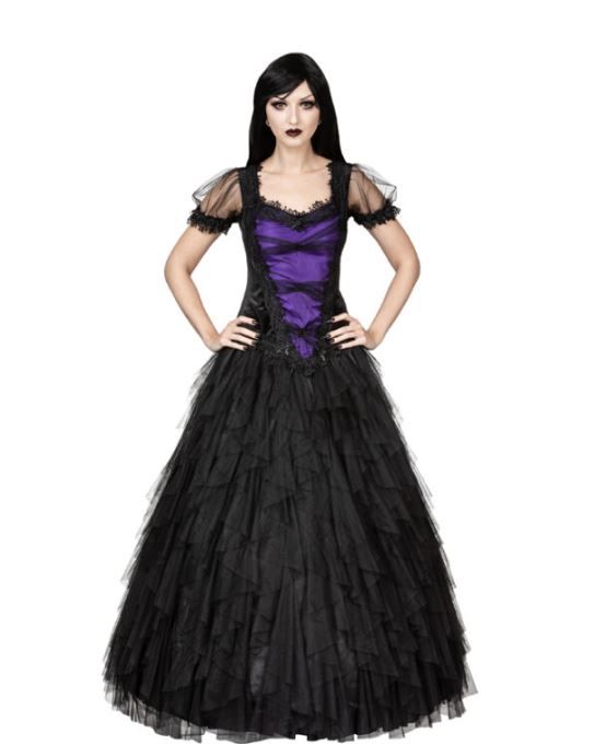 Sinister 1188 Midnight Longdress black/purple - Babashope - 2