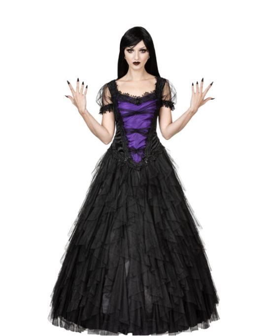 Sinister 1188 Midnight Longdress black/purple - Babashope - 2