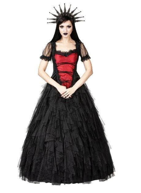 Sinister 1188  Midnight longdress black/bordeaux - Babashope - 2