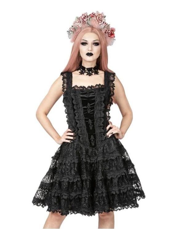 Sinister Mini gothic jurk zwart - Babashope - 4