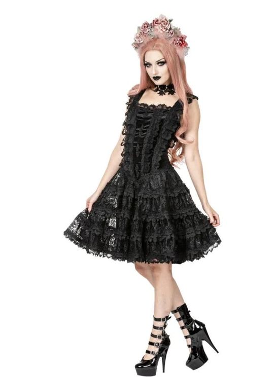 Sinister Mini gothic jurk zwart - Babashope - 4